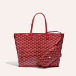 Goyard Goyardine Red Anjou PM Reversible Tote Bag Palladium Hardware - Image 2
